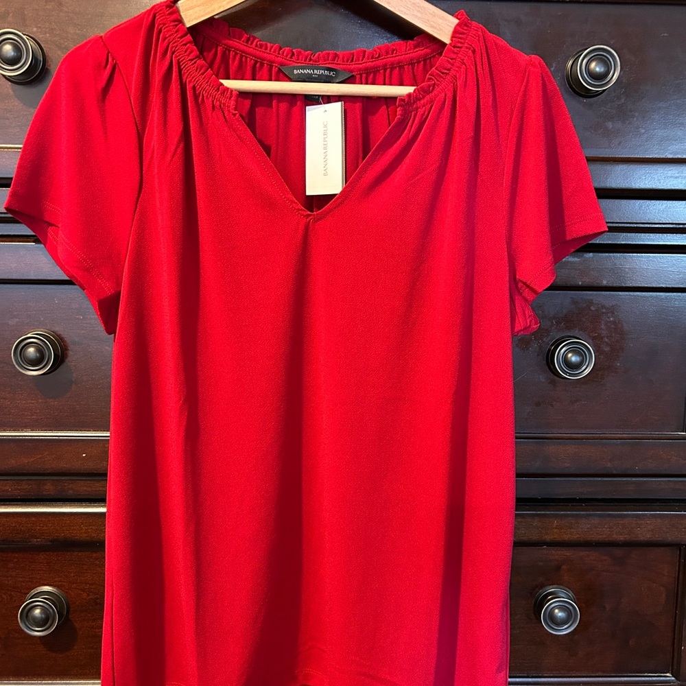 Banana Republic Vibrant Red Blouse